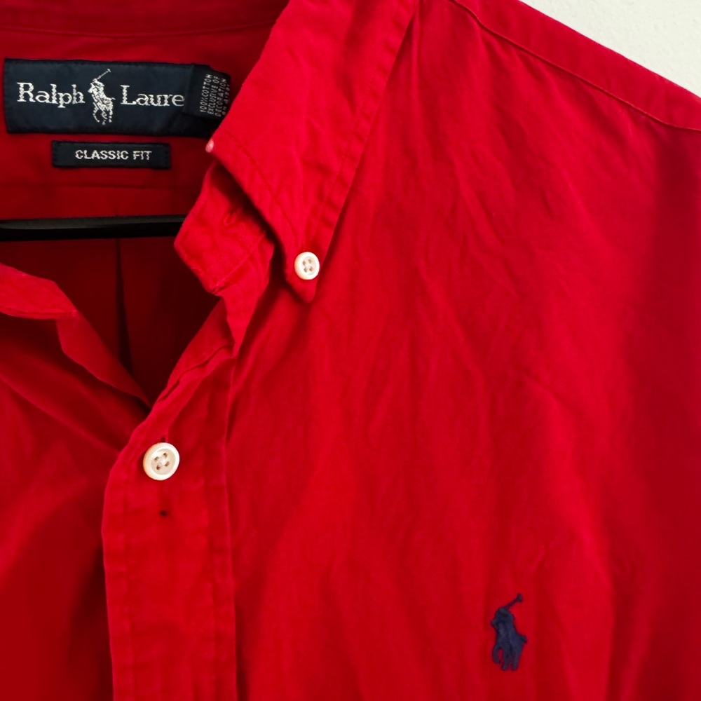 Ralph Lauren Red Casual Button Down Shirt